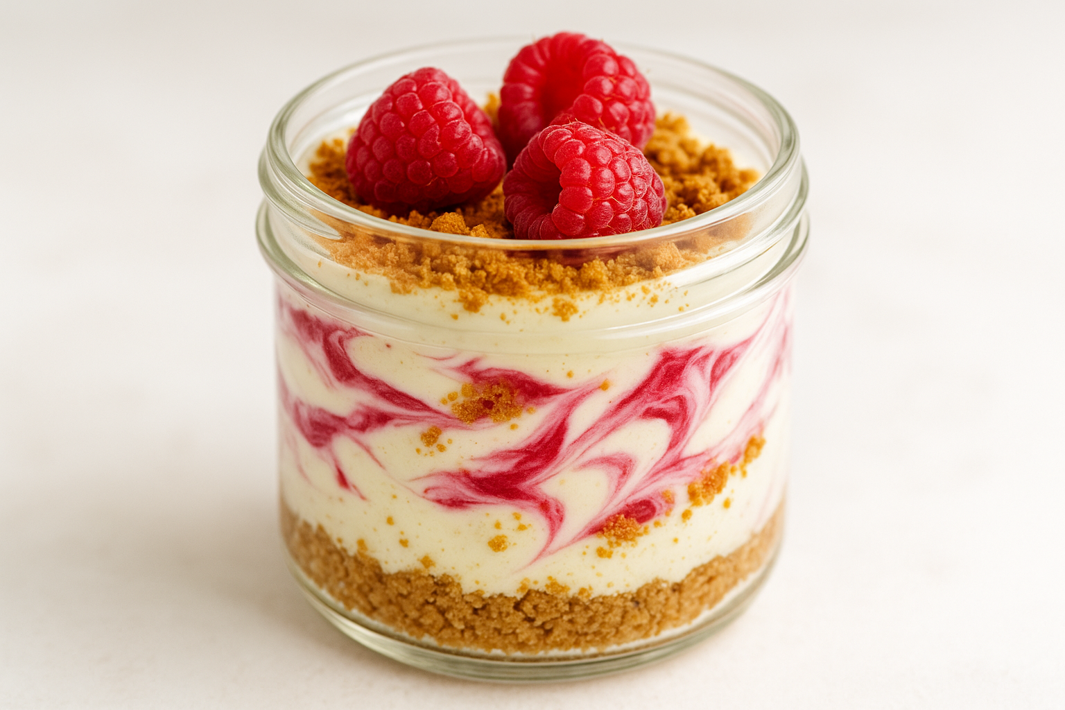 raspberry and lotus cheesecake in a cup